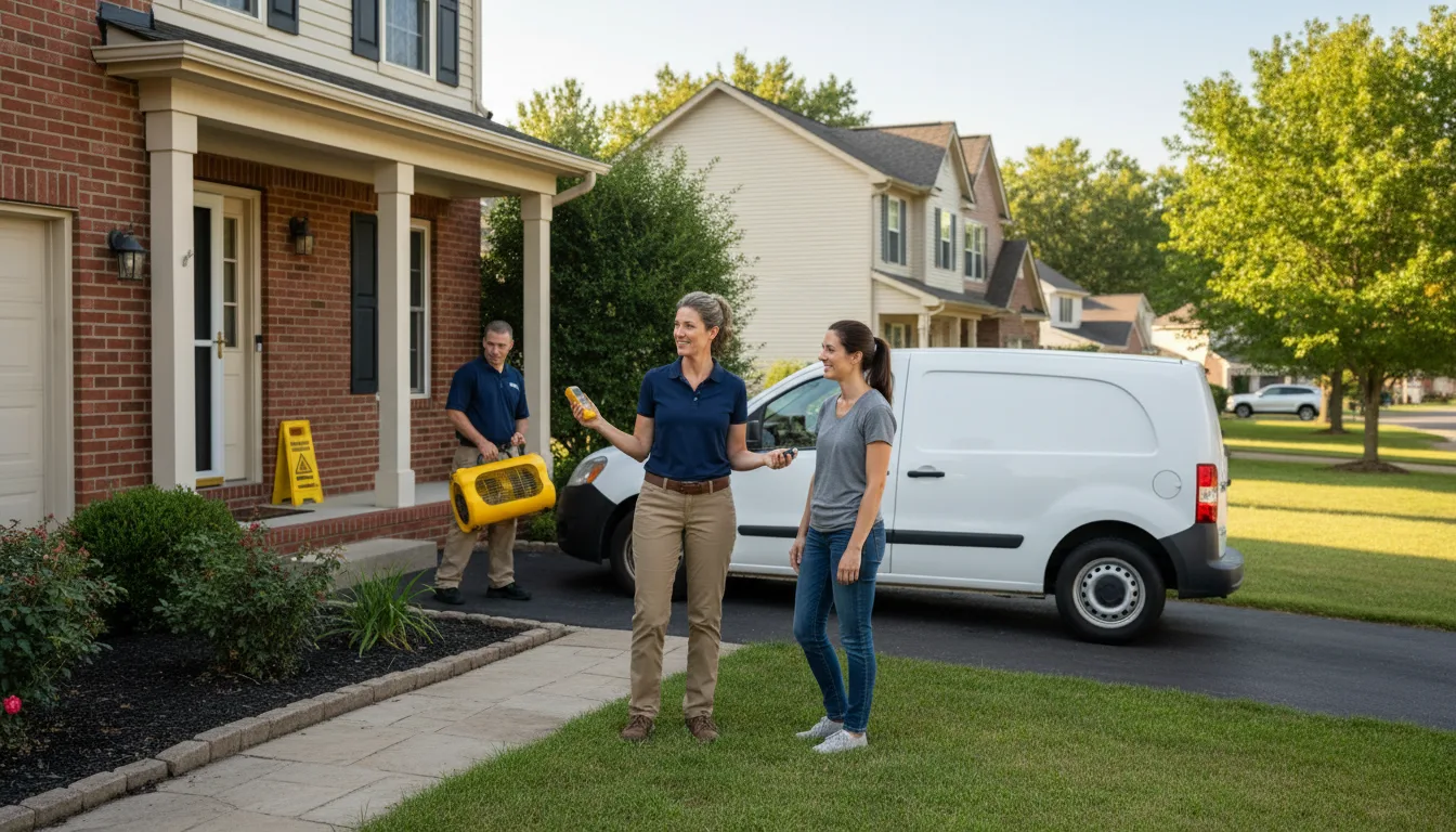 Residential water damage restoration in Mcloud, OK
